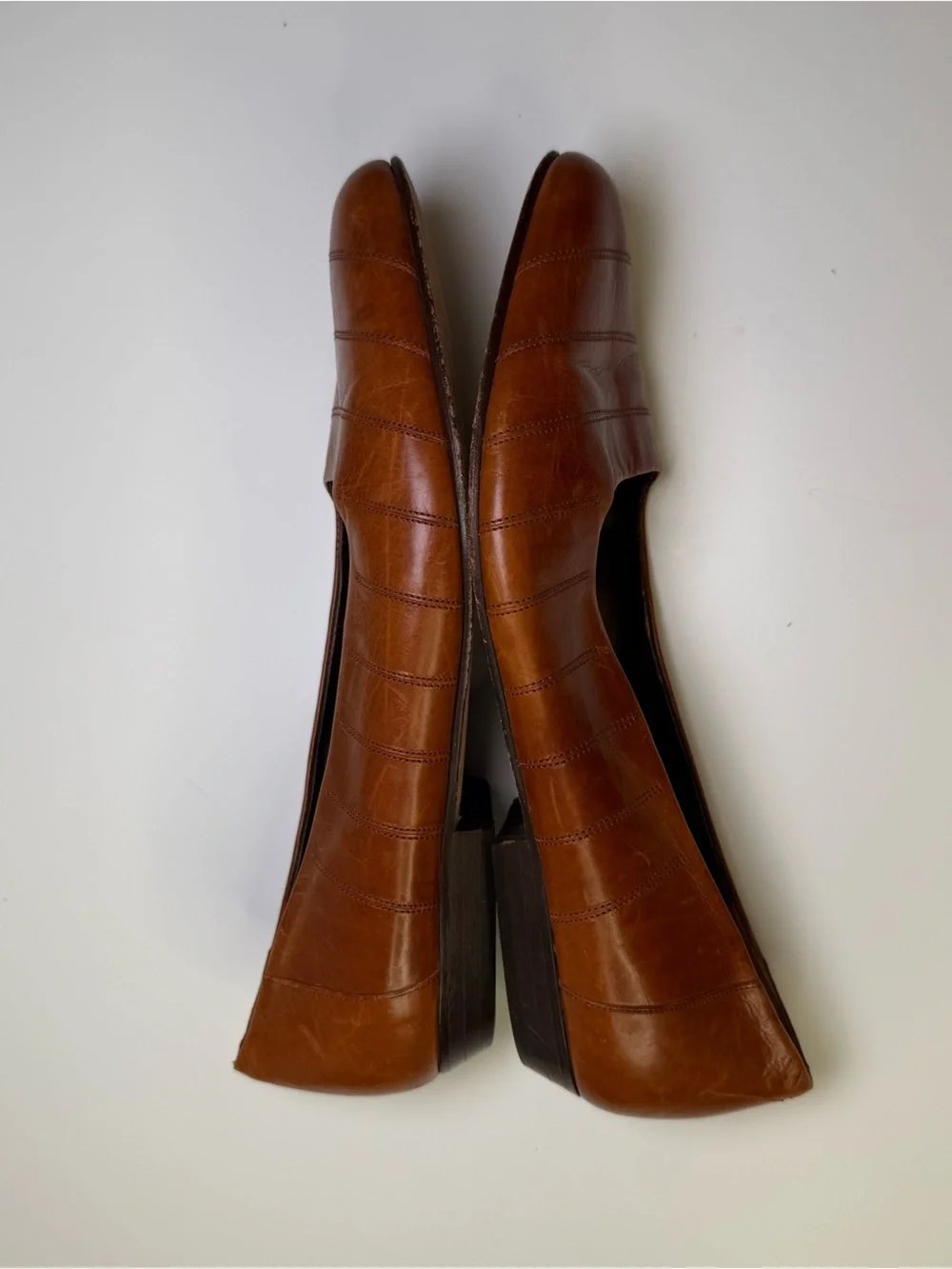 Maserati Vintage Brown Genuine Leather Italian Made Women's Flats Size 8